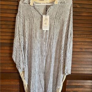 Luukaa Monochrome Striped Button Down Shirt